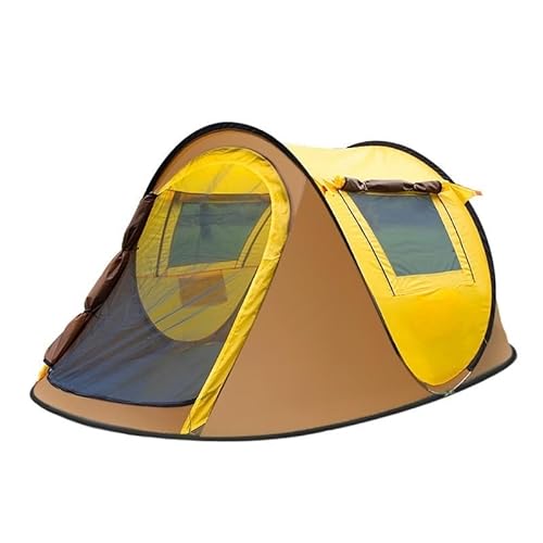 Mehrpersonen-Campingzelt, Outdoor-Zelt, einfach aufzubauende Markise, geeignet for Camping, Strand, Rucksackreisen, Wandern (Color : Yellow, Size : for 3-4 People) von BADALO