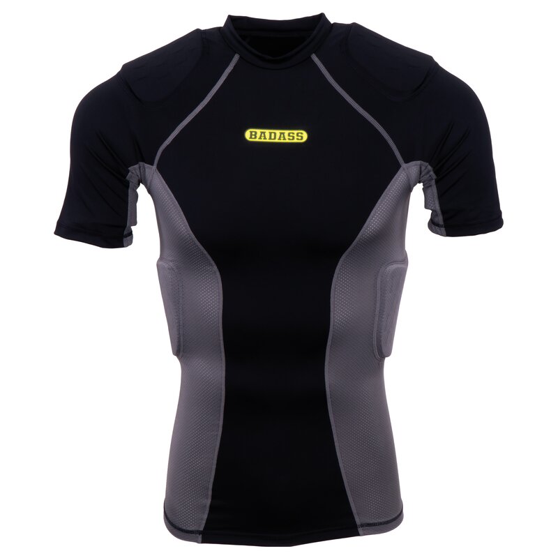 BADASS POWER 5-Pad Shirt - schwarz/grau Gr.XL von BADASS FOOTBALL