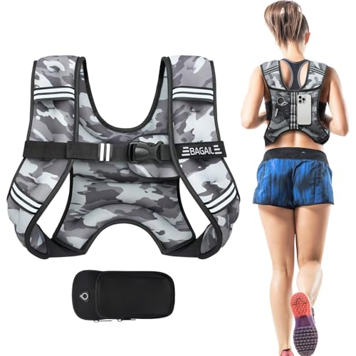 BAGAIL Gewichtsweste für Krafttraining, Brustumfang einstellbar, praktische Tasche, Gewichtswesten aus Eisensand, ideal für Fitnessstudio-Workouts, Yoga-Training und Aerobic-Übungen von BAGAIL