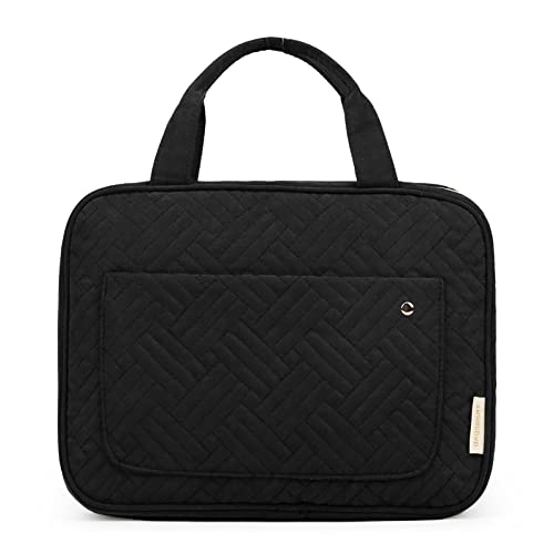 BAGSMART Kulturtasche zum Aufhängen Kulturbeutel Kosmetiktasche Transparent Reise für Makeup, Toilettenartikel (schwarz) von bagsmart