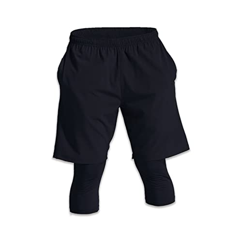 BAIAA Sport Shorts Für Herren, Gefüttert, Sportliche Trainings Laufshorts Mit Taschen, Leichte Trainingsshorts Für Das Fitnessstudio (Black,XL) von BAIAA