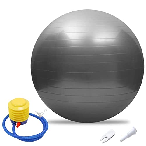Gymnastikball Yoga Pilates Ball, 45-95cm Balance, Stabilität, Training Physiotherapie Geburtsball Für Yoga, Anti-Burst Gymnastikball, Fitnessstudio, Hausgeschenk Luftpumpe (Grey,95cm/37.40in) von BAIAA