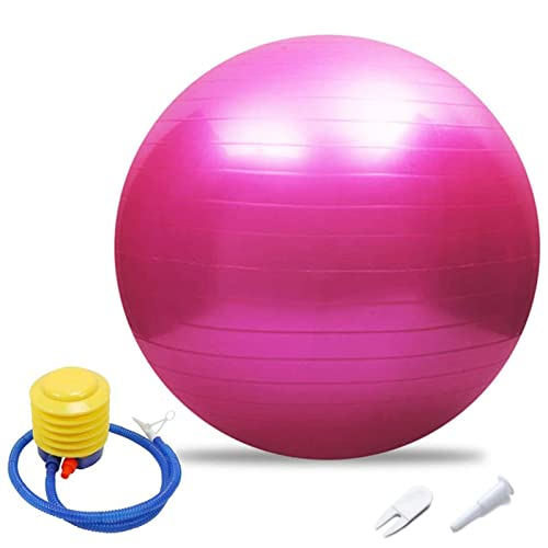Gymnastikball Yoga Pilates Ball, 45-95cm Balance, Stabilität, Training Physiotherapie Geburtsball Für Yoga, Anti-Burst Gymnastikball, Fitnessstudio, Hausgeschenk Luftpumpe (Pink,95cm/37.40in) von BAIAA