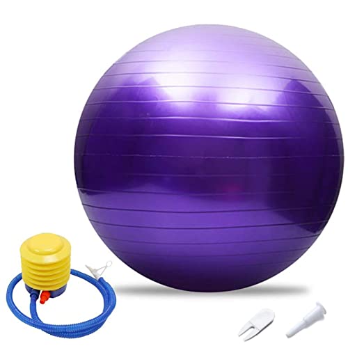 Gymnastikball Yoga Pilates Ball, 45-95cm Balance, Stabilität, Training Physiotherapie Geburtsball Für Yoga, Anti-Burst Gymnastikball, Fitnessstudio, Hausgeschenk Luftpumpe (Purple,95cm/37.40in) von BAIAA