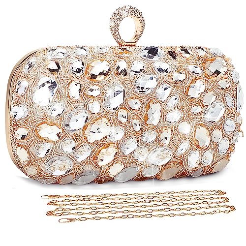 BAIGIO Abendtasche Damen Clutch Handtasche Strass Diamant glitzernde Umhängetasche für Hochzeitsfeier Geldbörse von BAIGIO