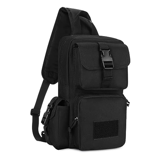 BAIGIO Taktische Militär-Brusttasche, wasserabweisend, MOLLE-Schulterrucksack, Herren-Tagesrucksack mit einem Riemen und Wasserflaschenhalter von BAIGIO