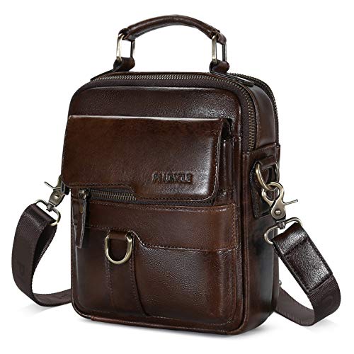 BAIGIO Schultertasche Herren Umhängetasche Leder Herrentasche Vintage Crossbody Messenger Bag für Arbeit Reise Alltagsleben von BAIGIO