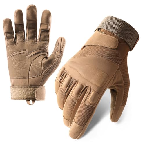 BAIRU Taktische Vollfingerhandschuhe für Herren, verstellbare Airsoft-Handschuhe für Motorräder, Radfahren, Motorrad, Wandern, Arbeit, Outdoor-Sportbegeisterte von BAIRU