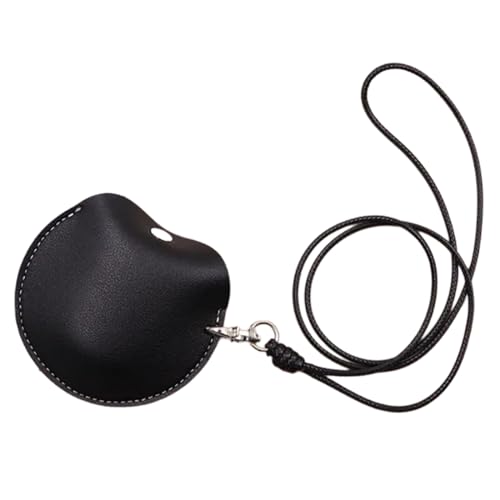 Hängende Hals-Kopfhörer-Tasche, tragbare Kopfhörer-Aufbewahrungstasche, Leder-Anhängerbox, kleine Kopfhörer-Tragetasche, hängende Nackentasche, Kopfhörer-Tragetasche von BAIRU