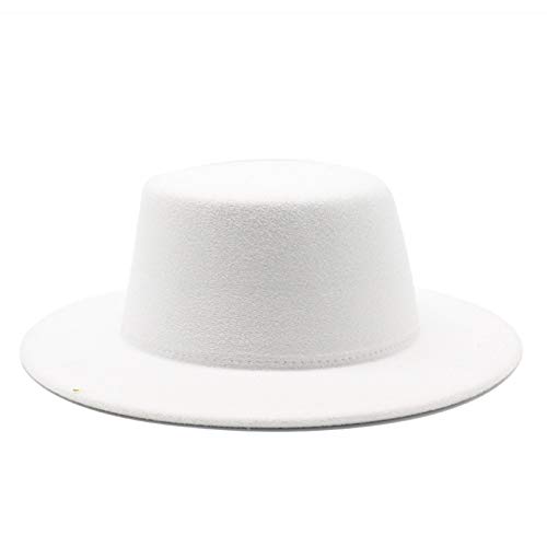 BAJIE Fedora Wollfilzhut für Frauen Weiß Fedora-Hut mit breiter Krempe für Hochzeitsfeier Kirchenhut Fedora-Hut Floppy Hat Base von BAJIE