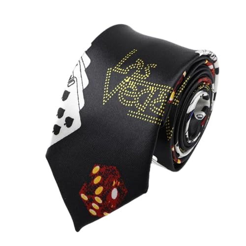 BAJIE Herrenkrawatte Herren Slim Krawatte Poker Polka Dot Gekritzelte Print Krawatte 145 cm lang 5 cm breit Party Bar Enge Krawatte Anzug Hemd Zubehör von BAJIE