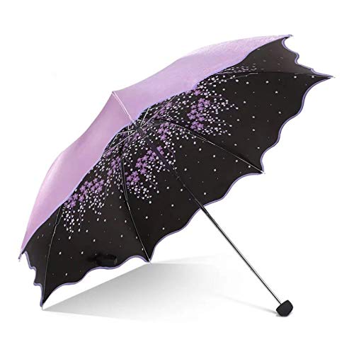 BAJIE Klappschirm Damen Regenschirm Prinzessin Romantische Kirsche Design Mädchen Sonnenschirm Sonnenschirm Uv-Schutz Weibliche Blume Regenschirm von BAJIE