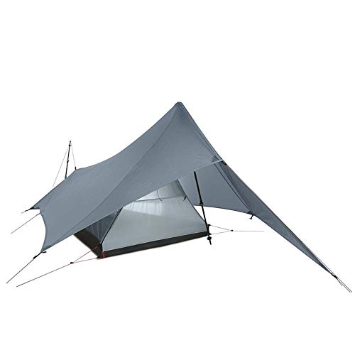 BAJIE Zelt Ultraleichtes Campingzelt im Freien 1 Person 3 Staffel 20D Rodless Multifunktions-Tentrain Fly Tarp   Grey von BAJIE