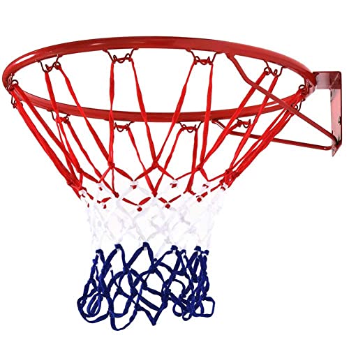 Bakaji Basketballkorb, regulärer Basketballkorb, für die Wand, Rückwand, Ring aus Metall mit Netz aus Nylon, Durchmesser 45 cm, für den Außenbereich, für den Garten, Montageset inklusive Spiel Sport von BAKAJI