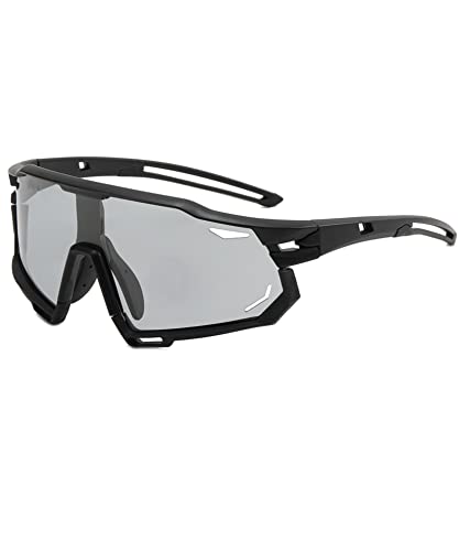 BAOMAZ4 Polarisierte Sonnenbrille Herren Damen Fahrradbrille Sportbrillen UV 400 Schutz Radsport Brillen für Outdooraktivitäten Radfahren Laufen Golf Baseball-Brille Mode Sonnenbrille (Schwarz&Grau) von BAKRAS