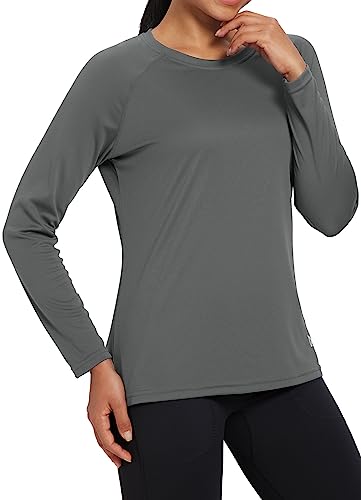 BALEAF Women's Long Sleeve Shirts UPF 50+ Sun Protection SPF Quick Dry Lightweight T-Shirt Outdoor Hiking Runing Fishing Charcoal Gray Size XXL von BALEAF