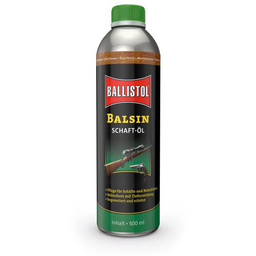 BALLISTOL Unisex – Erwachsene Waffenpflege Balsin Schaftöl Dunkelbraun, 500 Ml Dose, 6 Stück von BALLISTOL
