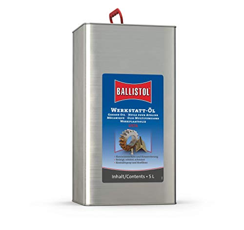 Ballistol Unisex – Erwachsene Kanister USTA Werkstatt-Öl, Schwarz/Silber, 5 Liter von BALLISTOL