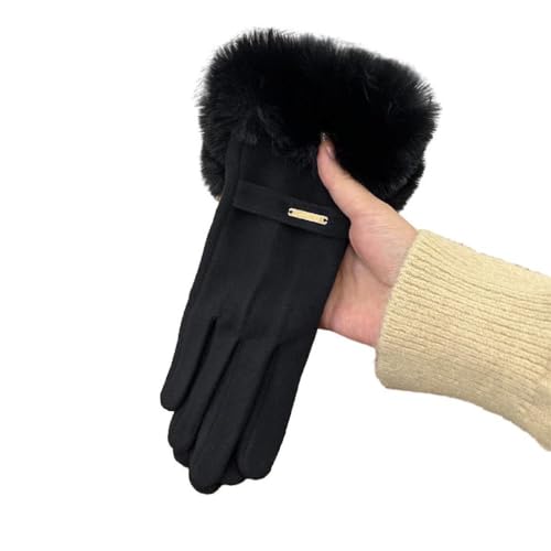 Pelzige Warme Vollfinger Handschuh Snowboard Handschuhe Winter Handschuhe Dicke Isolieren Vollfinger Handschuhe Schwarz Handschuhe von BANAN