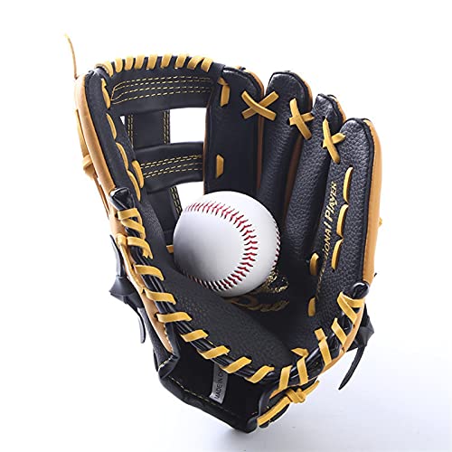 Baseball Handschuhe Männer Sport Echtes Leder Baseballhandschuhe für Schulbetriebe Erwachsene Jugend Zug 11,5 '' / 12.5 '' Brown Baseball Mitthandschuhausrüstung Baseball Glove von BANGHA