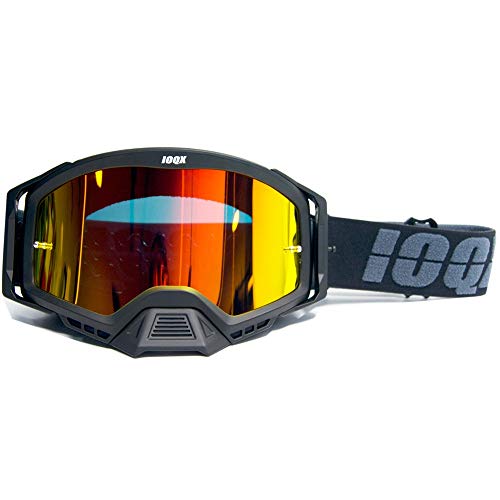 Motorradbrille,Motocross Brille Motorrad Sonnenbrille Motocross Safety Protective Night Vision Helm Goggles Fahrer Fahren Gläser (Color : Black single) von BANGHA