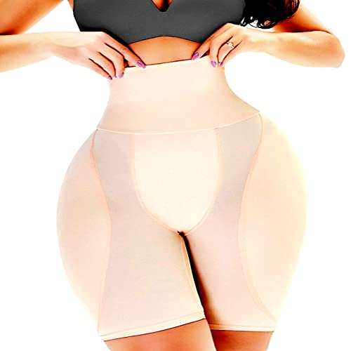 Damen Po Push Up Unterhose - Big Ass Booty Hip Enhancer Shapers Gepolsterte Po-Heber Hüftpolster Höschen Sexy Unterwäsche Body Shaper Taillentrainer,Apricot,XL von BANLUX