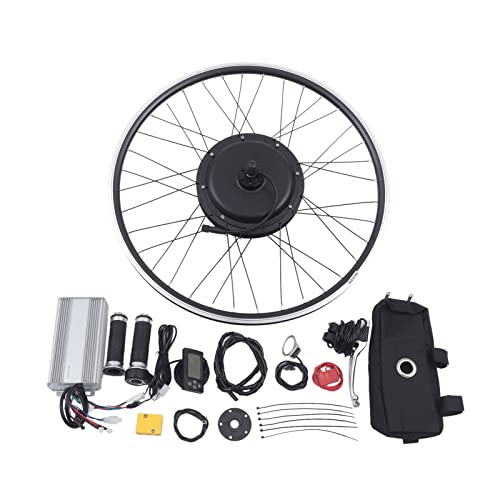 BAOCHADA 28 Zoll Ebike Umbausatz Kit 1500W Elektrofahrrad Umbausatz, Hinterrad Ebike Conversion Kit mit Sensor Bremsgriffen, Heckfederung 7 Gang Schwungrad, Schwarz von BAOCHADA