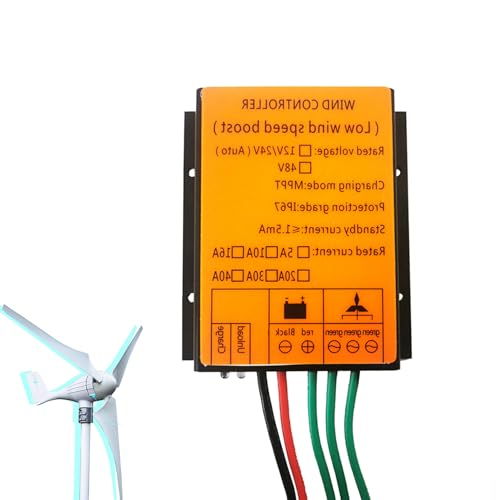 BAOJUHUIKANG 12V, Automatischer wasserdichter Windturbinen-Ladecontroller 12V 24V 48V Niedrigwindgeschwindigkeits-Tragbarer Windturbinen-Windladecontroller (8000W) von BAOJUHUIKANG