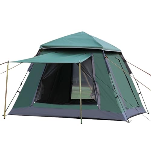 Zelt aufblasbar Automatisches, Schnell Zu Öffnendes Federzelt for Den Außenbereich, Doppelschichtzelt for 4–5 Personen, Outdoor-Bergcampingzelt Camping Tent (Color : Green, Size : A) von BAOSHUPINGY