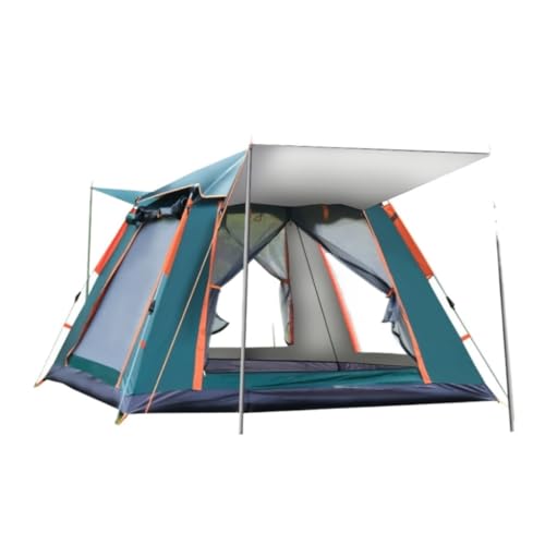 Zelt aufblasbar Automatisches, Schnell Zu Öffnendes Federzelt for Den Außenbereich, Doppelschichtzelt for 4–5 Personen, Outdoor-Bergcampingzelt Camping Tent (Color : Green, Size : B) von BAOSHUPINGY