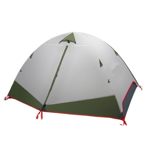 Zelt aufblasbar Doppeltes Outdoor-Vier-Jahreszeiten-Zelt, Doppelschichtige Aluminiumstange, Wind- Und Regensicher, Tragbares Campingzelt Camping Tent (Color : Green, Size : A) von BAOSHUPINGY