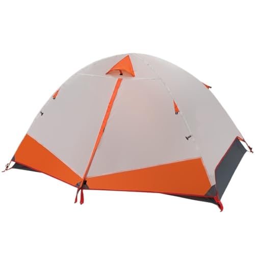 Zelt aufblasbar Doppeltes Outdoor-Vier-Jahreszeiten-Zelt, Doppelschichtige Aluminiumstange, Wind- Und Regensicher, Tragbares Campingzelt Camping Tent (Color : Orange, Size : A) von BAOSHUPINGY