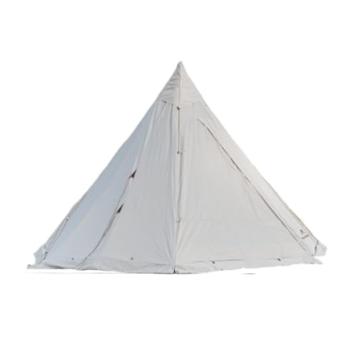 Zelt aufblasbar Heißes Zelt Im Freien, Indische Pyramide, Oxford-Stoffzelt, Mehrpersonen-Camping, Regensicheres Holzofenzelt Camping Tent (Color : White, Size : A) von BAOSHUPINGY