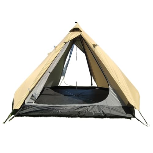 Zelt aufblasbar Leichtes Outdoor-Pyramidenzelt for 3–4 Personen, Doppellagiges, Atmungsaktives Und Regendichtes Campingzelt Mit Spitzem Schirm Camping Tent von BAOSHUPINGY