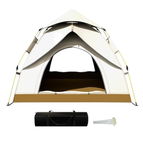 Zelt aufblasbar Mehrpersonenzelt Outdoor-Camping Einfacher Zusammenklappbarer Sonnenschutz Und Regensichere Zeltcampingausrüstung Camping Tent (Color : Yellow, Size : A) von BAOSHUPINGY