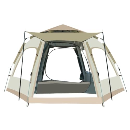Zelt aufblasbar Tragbares, Mückensicheres Campingzelt for Den Außenbereich, Vollautomatisches, Verdicktes, Faltbares, Sechseckiges Zelt for 5–8 Personen Camping Tent (Color : H, Size : A) von BAOSHUPINGY