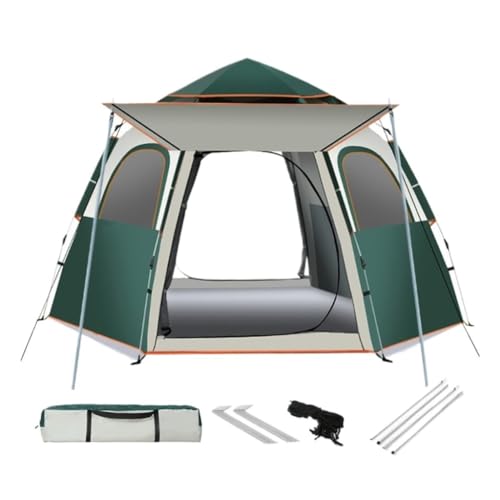 Zelt aufblasbar Tragbares Anti-Mücken-Zelt for Den Außenbereich, Campingzelt for 3–4 Personen, Vollautomatisches, Verdicktes, Faltbares Campingzelt Camping Tent (Color : Blue, Size : A) von BAOSHUPINGY