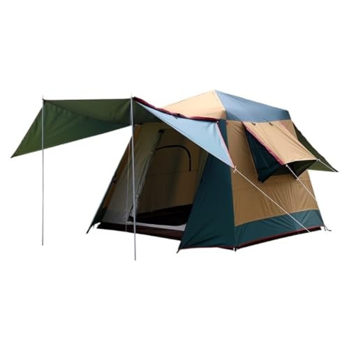 Zelt aufblasbar Vollautomatisches, Doppelschichtiges, Sonnen- Und Regensicheres Campingzelt Aus Aluminiumlegierung for Den Außenbereich, Mehrpersonenzelt Camping Tent (Color : Green, Size : A) von BAOSHUPINGY