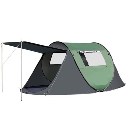 Zelt aufblasbar Vollautomatisches, handgeworfenes, schnell zu öffnendes, winddichtes Campingzelt mit Sonnenschutz for den Außenbereich for 34 Personen Camping Tent (Color : Green, Size : A) von BAOSHUPINGY