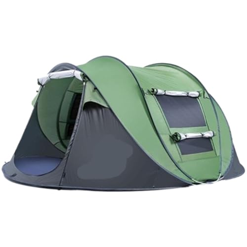 Zelt aufblasbar Vollautomatisches, handgeworfenes, schnell zu öffnendes, winddichtes Campingzelt mit Sonnenschutz for den Außenbereich for 34 Personen Camping Tent (Color : Green, Size : B) von BAOSHUPINGY