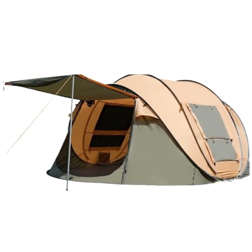 Zelt aufblasbar Vollautomatisches, handgeworfenes, schnell zu öffnendes, winddichtes Campingzelt mit Sonnenschutz for den Außenbereich for 34 Personen Camping Tent (Color : T, Size : B) von BAOSHUPINGY