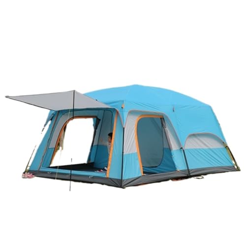 Zelt aufblasbar Zwei Schlafzimmer Und EIN Wohnzimmer, Outdoor-Zelt, Luxuriöses Zelt, Regen- Und Sonnensicheres Camping-Familien-Grillzelt Camping Tent (Color : Blue, Size : A) von BAOSHUPINGY