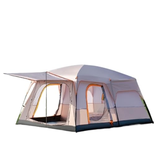 Zelt aufblasbar Zwei Schlafzimmer Und EIN Wohnzimmer, Outdoor-Zelt, Luxuriöses Zelt, Regen- Und Sonnensicheres Camping-Familien-Grillzelt Camping Tent (Color : Gold, Size : A) von BAOSHUPINGY