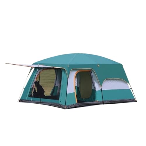 Zelt aufblasbar Zwei Schlafzimmer Und EIN Wohnzimmer, Outdoor-Zelt, Luxuriöses Zelt, Regen- Und Sonnensicheres Camping-Familien-Grillzelt Camping Tent (Color : Green, Size : A) von BAOSHUPINGY