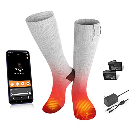 BARCHI Heat Ed-Socken für Männer und Frauen,mit App-Steuerung,wiederaufladbare,beheizte Socken,waschbar,geeignet für Winterarbeit,Skifahren,Radfahren,Wandern usw von BARCHI HEAT