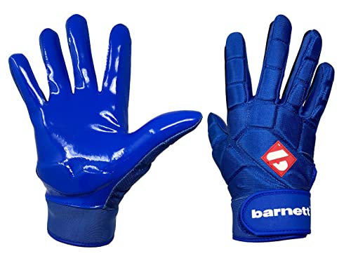 BARNETT FKG-03 Blau High Level Linebacker Fußballhandschuhe, LB, RB, TE (2XL) von BARNETT