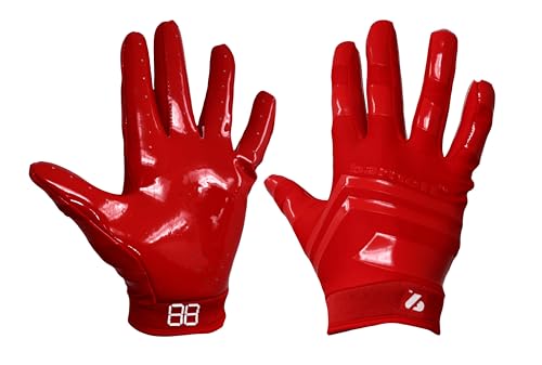 FRG-03 rot professionell Receiver Fußball Handschuhe, RE, DB, RB (XL) von BARNETT