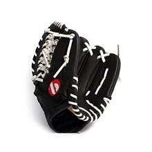 GL-115 RH schwarz Baseball Handschuh, Echtleder, Wettkampf, Infield 11.5, (Linke Hand Wurf) von BARNETT