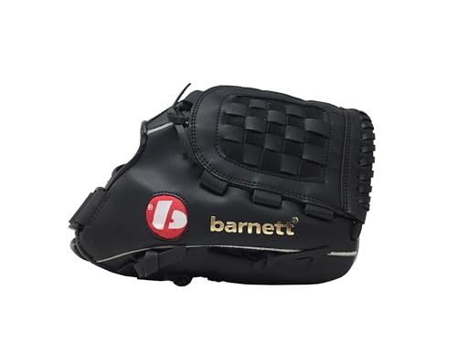 JL-120 RH schwarz Baseball Handschuh, Polyurethan, Infield/Outfield, Grösse 12 (für Linkshänder, Wird an der rechten Hand getragen) von BARNETT