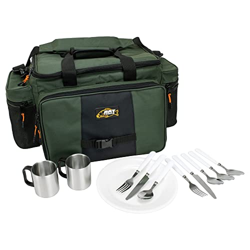 BAT-Tackle Dinner Carryall Bag | Cutlery Set inkl. thermoilosiertem Fach | Camping Besteck Set | Kochgeschirr von BAT-Tackle